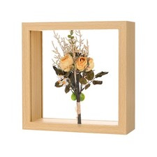 1-Pack Dried Flower Frame, 6 x 6 Inch Wooden Shadow Box Frame Wood Color