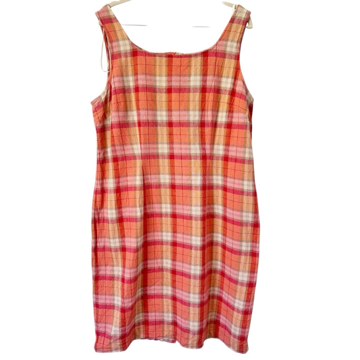 chinese dress ladies Erma Drop Waist Linen Dress-Blue, Pink and Green Madras