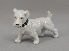 Vintage White Porcelain Scottish Terrier Dog Figurine - 1950s Japan Manufacture