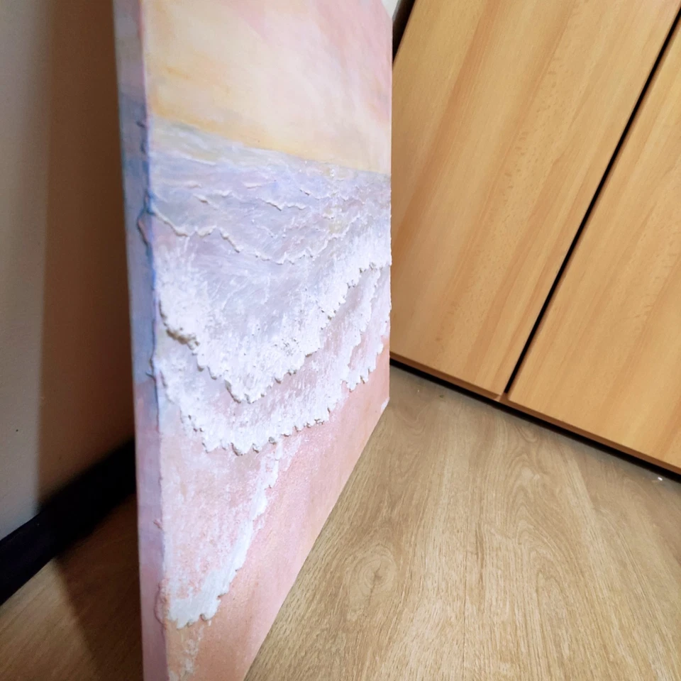 Hand Gemäld Modern WELLEN 3D Abstrakt LEINWAND MALEREI Original Acryl 80* 60 öl - Bild 2 von 4