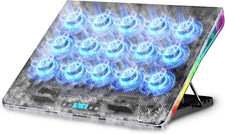 Gaming Laptop Cooling Pad with 15 Cooler Fans, RGB Ultimate Computer Stand Base