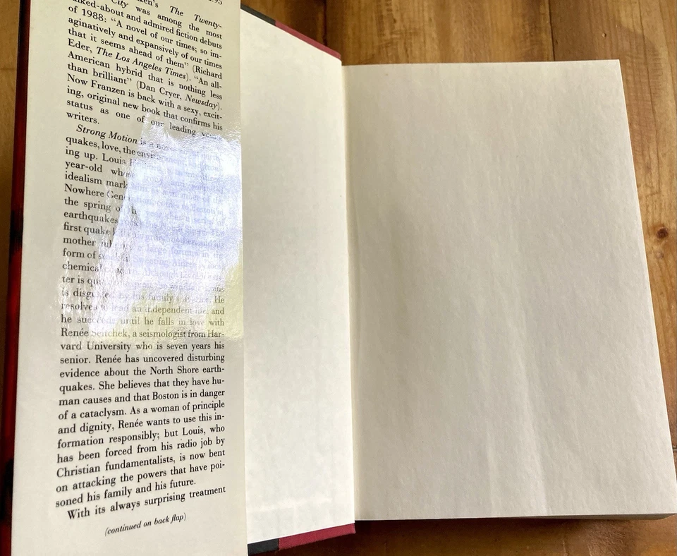 STRONG MOTION: РОМАН ДЖОНАТАНА ФРАНЦЕНА 1992 ПЕРВАЯ ПЕЧАТЬ HC/DJ СОВРЕМЕННЫЙ ХОРОШИЙ - Изображение 2 из 4