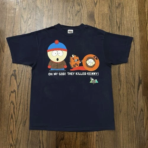 Vintage 1990’s South Park Oh My God They Killed Kenny  Blue T Shirt Size Large - product listing photo
