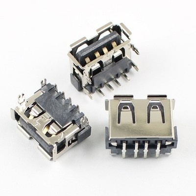 5Pcs USB 2.0 Type A Female 4 Pin Right Angle DIP PCB Connector 4 Legs