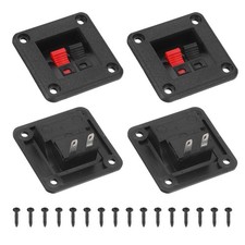 WP2-5 2 Way Black Red Square Speaker Box Terminal Clip, Pack of 4