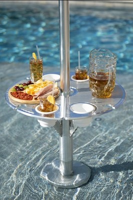 In-Pool Baja Shelf Pool Patio Sun Shelf Table Sleeve Adapter Umbrella Furniture