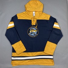 Toledo Walleye Laced Hockey Hoodie Sweatshirt Jersey Champion Men's XL Blue ECHL