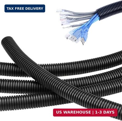 32 FT 1/4 inch Split Wire Loom Tubing Wire Conduit,Flexible Wire Covers Cord Pro