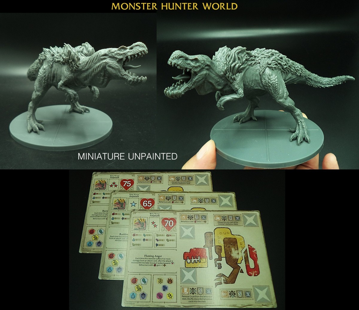Monster Hunter World The Board Game Miniature Anjanath & HUGE CARD 