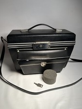 Vntg Camera Hard Case Black Locking With Key Foam Works HTF Retro Strap Handle