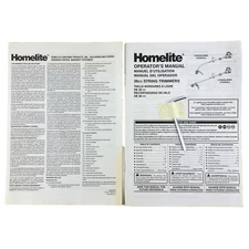 Homelite Operators Manual 26cc Stringer Trimmers UT26SSL3 MC &UT26CSL3 MC + Tool