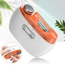 Orange Electric Nail Clipper Low Noise Two in One Trimmer and Polisher