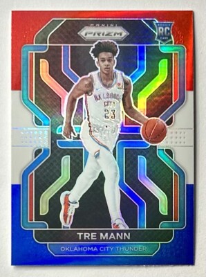 2021-22 Prizm Tre Mann RWB Prizm Rookie SP RC #274 Red White 