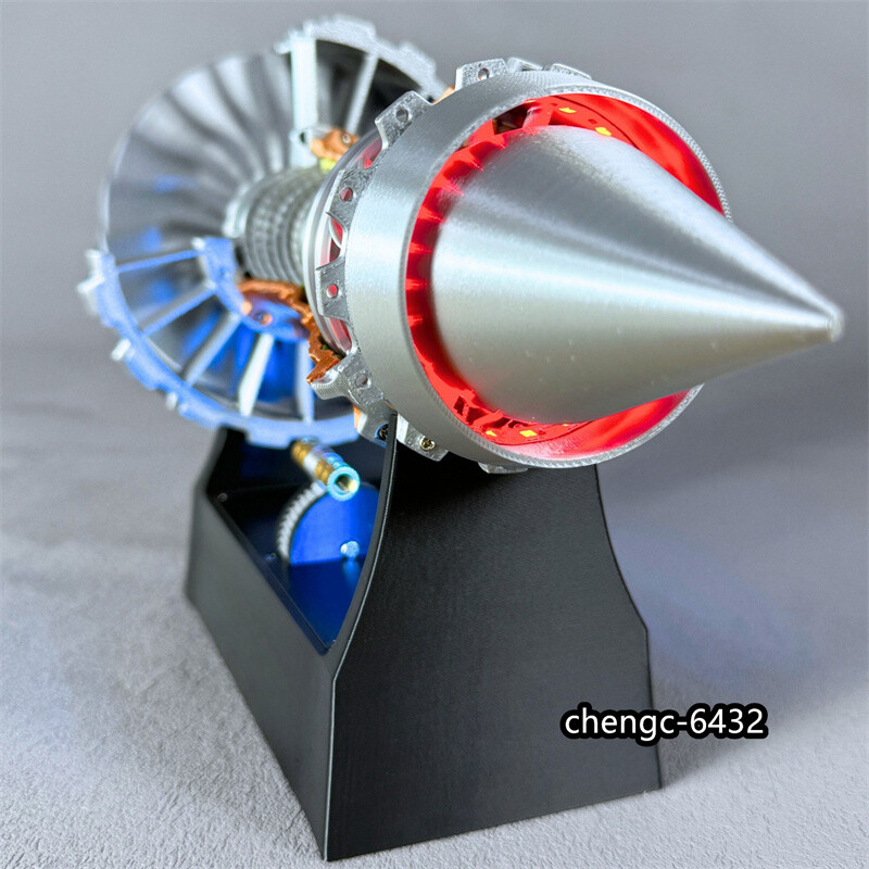 Toroidal Vortex Jet Engine Aircraft Engine Model Jet Vortex Engine LED Tail Flame DIY 3D Printed ...