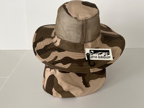 Bucket Boonie Hat Breathable & Neck Cover Flap Wide Brim Desert Camo Size Small - Picture 5 of 8