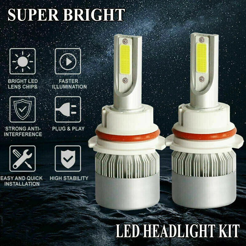 Lâmpadas de farol LED feixe Hi/Lo para Ford Crown Victoria 1998-2011 9007 HB5 6000K - Imagem 4 de 4