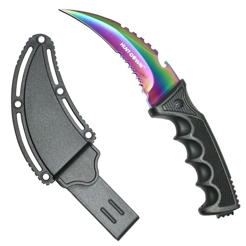 Rainbow Gut Hook Hawkbill Karambit Fixed Blade Knife Sheath EDC Concealed Carry - Picture 9 of 12