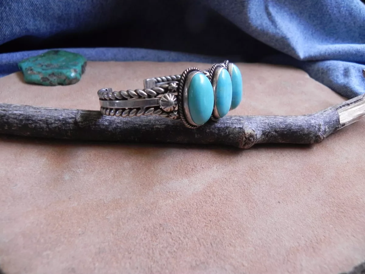 Turquoise Sterling Silver Cuff Bracelet by Kay Johnson eBay