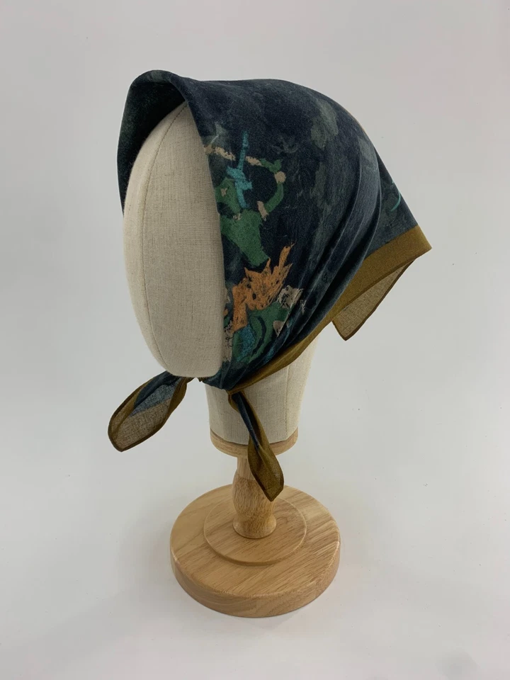 Vintage Kansai Handkerchief Abstract Bandana Small Square Scarf Wrap Neckerchief - Image 2 of 4