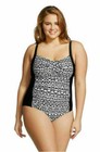 AVA & VIV Black White One Piece Swimsuit Animal Print