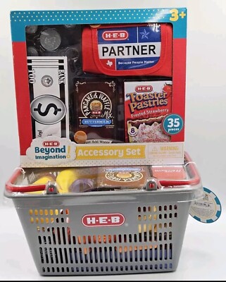 H-E-B Beyond Imagination Partner Accessory Set Play HEB Hand Shopping Basket New