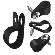 100 Pcs 3/8" Rope Light Clips P-Style Plastic Cable Clamps for Wire Management