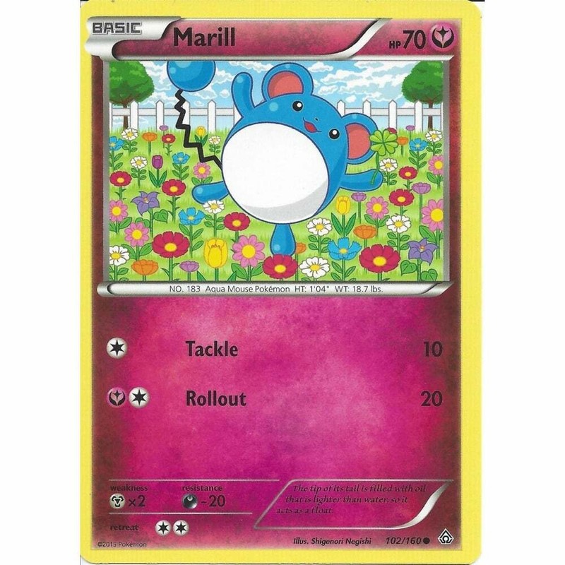 102/160 Marill Common: Pokemon Trading Card Game XY-05 Primal Clash