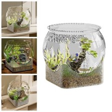 Round Fish Bowl Transparent Fish Tank Desktop Clear Aquariums Fish Breeding Box