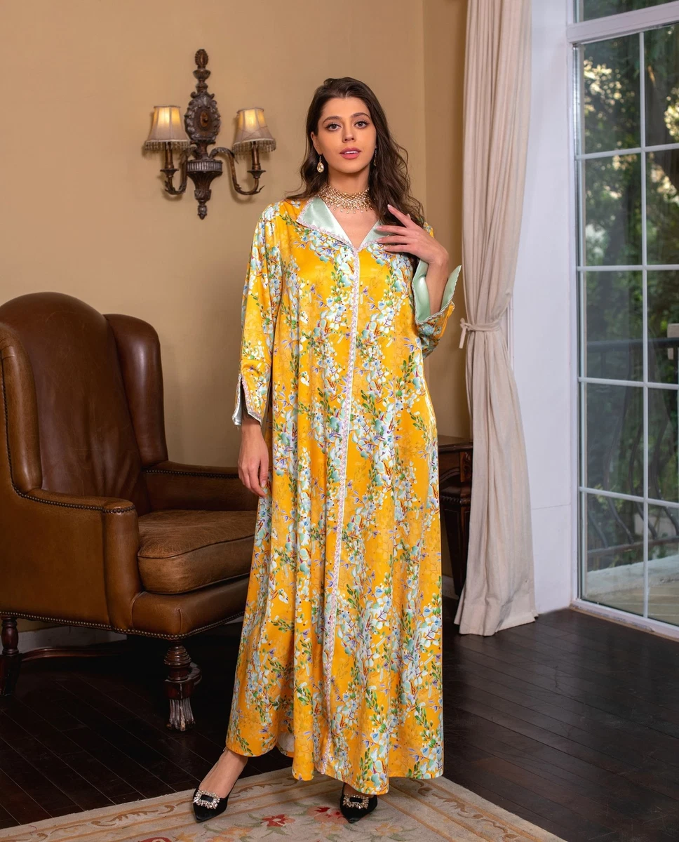 Turkey Eid Party Muslim Women Dress Morocco Abaya Kaftan Eid Evening Dresses
