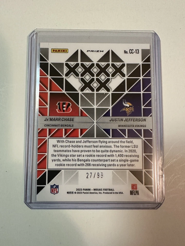 Ja Marr Chase Justin Jefferson Mosaic /99 Carbon Copy - Image 2 of 2