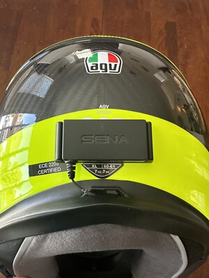 AGV Sportmodular Carbon Hi-Viz Motorcycle Helmet Size XL w/Sena | eBay