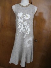 Anthropologie women's gray detailed dress Xsmall NWT runs big 