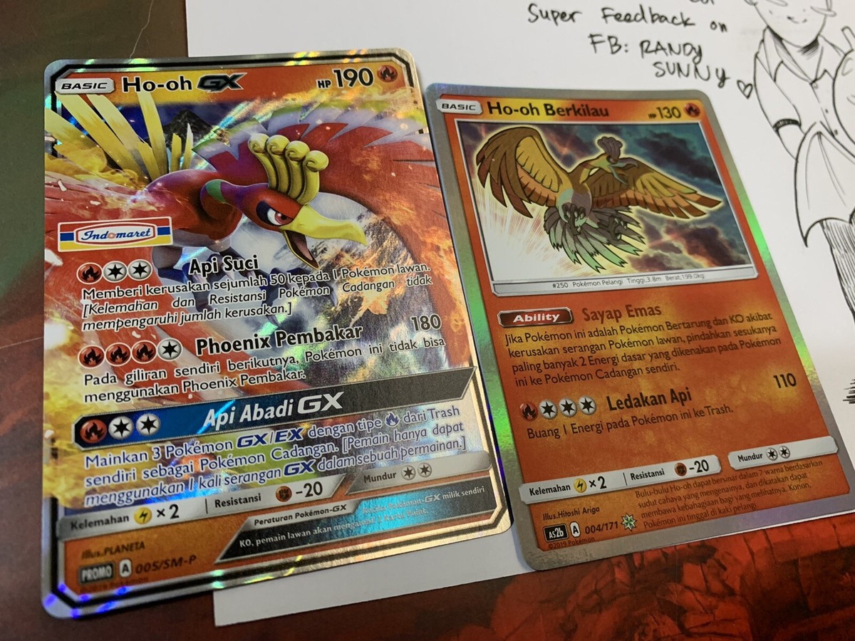 Indonesian Pokemon TCG Shining Hooh (Berkilau) & Hooh GX