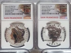 2023 S NGC REVERSE PROOF PF69 SILVER MORGAN & PEACE DOLLAR 2 Proof Coin Set 006