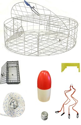 KUFA Stainless Steel Crab Trap (ø30''xx12''H) and Accessories Combo (CT120+CAE1+Z)