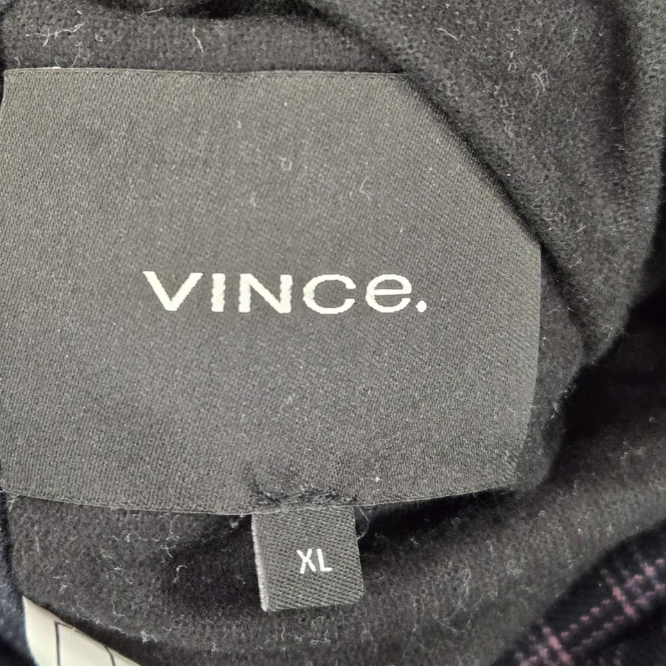 Chaleco Vince Hombre XL Negro A Cuadros Puffer Reversible Sin Mangas Bolsillos con Cremallera Completa Foto 3 de 4