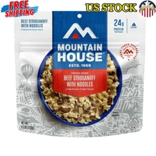 Beef Stroganoff Freeze-Dried Food Quick Meal 2 Servings Camping Backpacking New