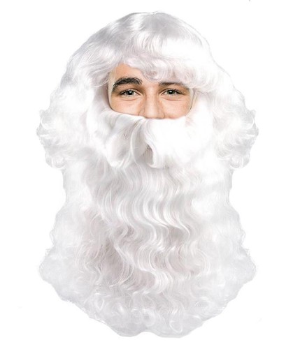 Styles Adult Men Merry Christmas Xmas Party Deluxe Santa Claus Wig And Beard Set - Picture 82 of 112