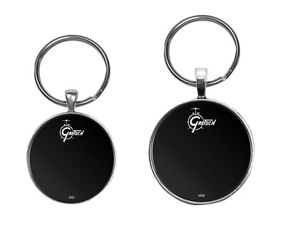 Gretsch Black Bass Drum Head Image Key Ring Necklace Cufflinks Pin Jewelry Sets