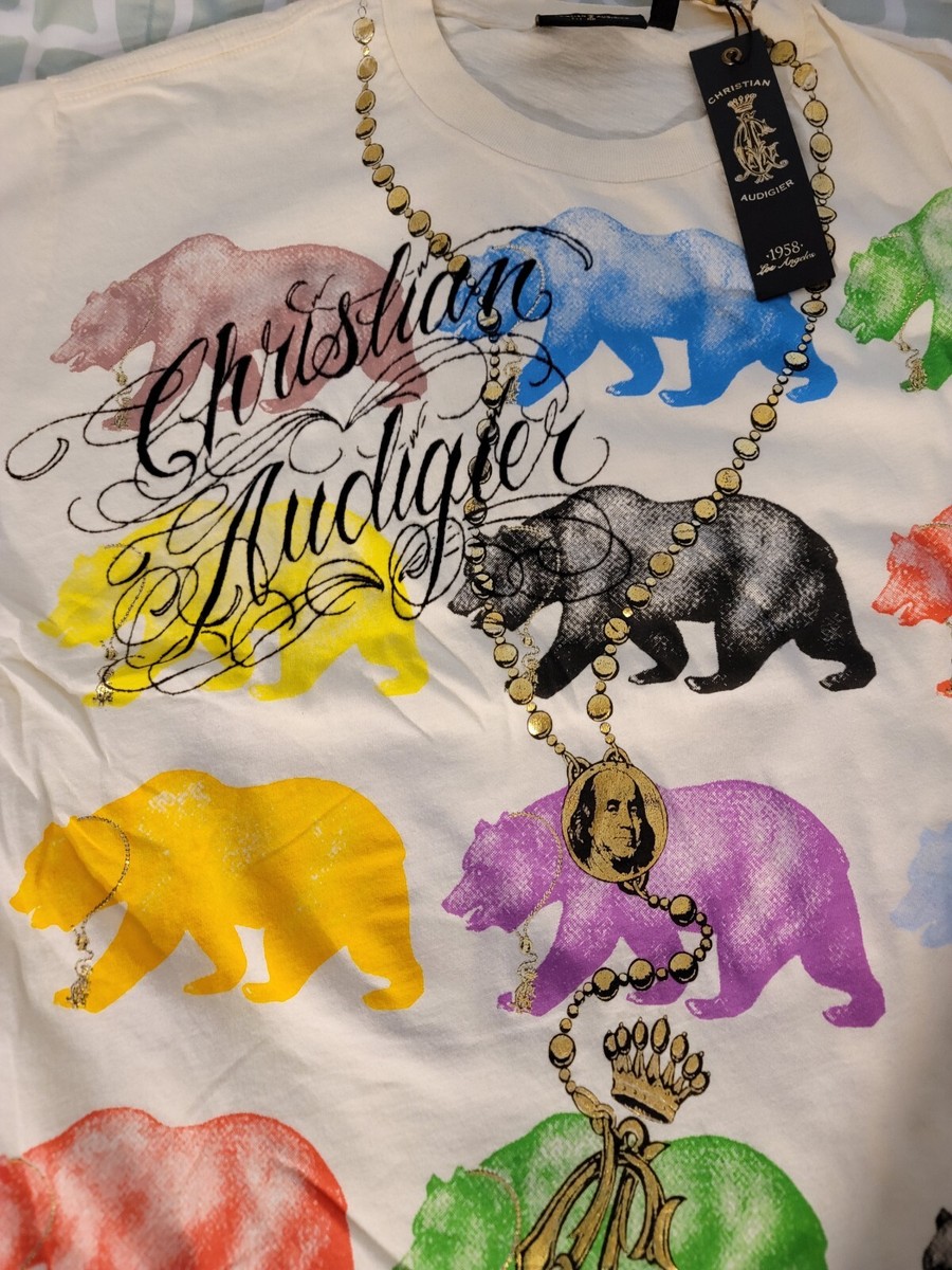 Christian Audigier Vintage Los Angeles Colorful Bear T Shirt