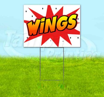 WINGS Yard Sign Corrugated Plastic Bandit Lawn Decorations USA | eBay