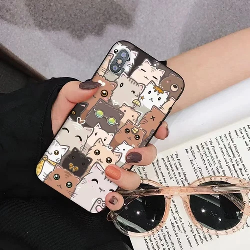 Cartoon Cat Pattern Phone Case For iPhone 15 Pro Max 14 11 12 13 XS XR 8 7 Cover - Picture 7 of 33