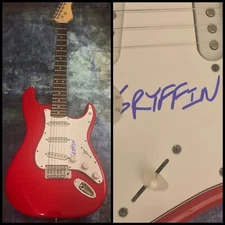 GFA Gravity Awake DJ Talking Body * GRYFFIN * Signed Red Electric Guitar COA