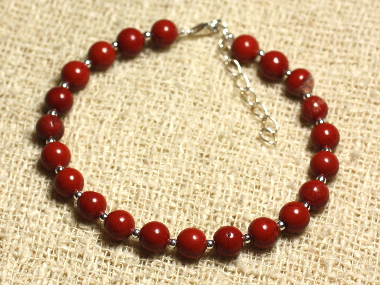Bracelet argent 925 d'exception orné de perles pierre de soleil 6mm