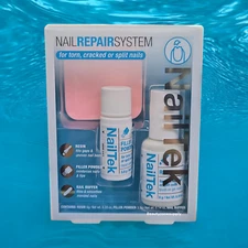 Nail Tek Nail Repair Kit- For Broken Nails- Resin, Filler Power, Mini Buffing Fi