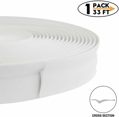 Weather Resistant PVC Eapele 30Ft Garage Door Weather Stripping Seal Top and Sides White