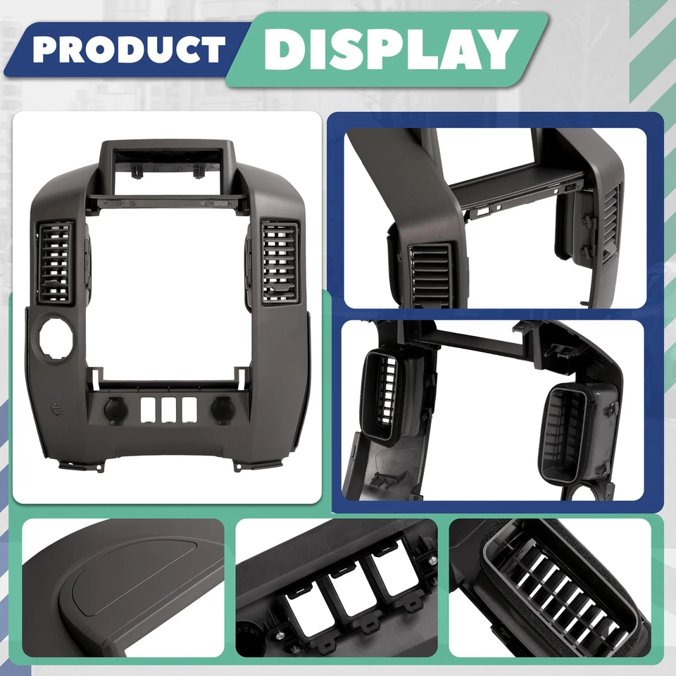 For Nissan Titan 2004-2015 Dash Center Console Radio Panel AC Bezel #682577S500 Foto 2 de 4