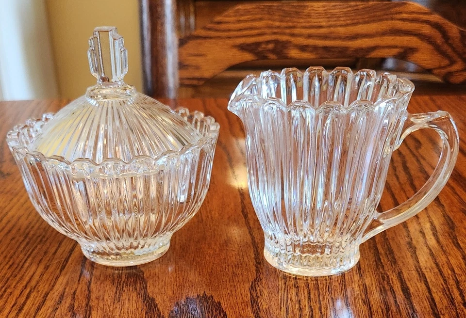 Juego de azucarero y crema Mikasa Crystal Marquette ¡HERMOSO Y CLARO!!! Foto 2 de 4