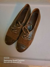 vintage 60's tan leather suede oxfords 7