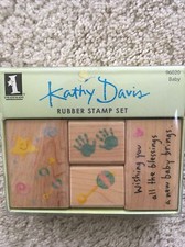 NIP Kathy Davis Rubber 4 Pc. Baby 2006 Stamp Set Inkadinkado